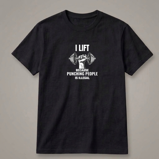 I Lift Because Punching People Is Illegal T-Shirt