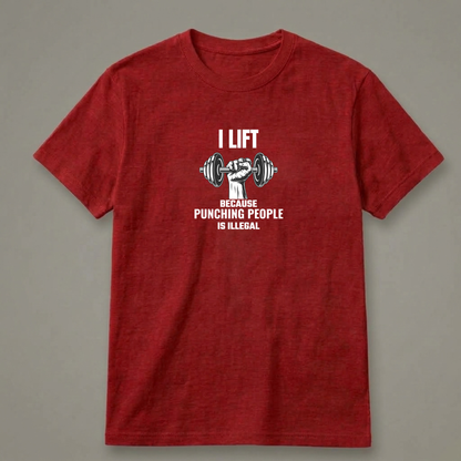 I Lift Because Punching People Is Illegal T-Shirt