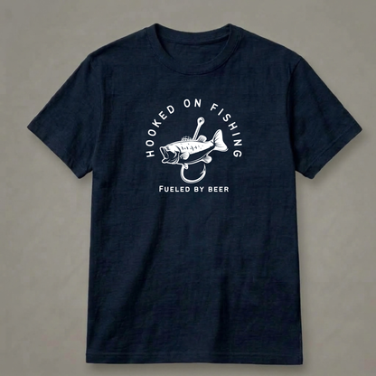 Hooked on Fishing, Fueled by Beer T-Shirt
